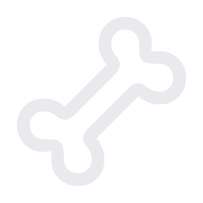 A simple illustration of a dog bone icon with rounded edges on a plain light gray background, perfect for any pet lover or mobile dog grooming business.
